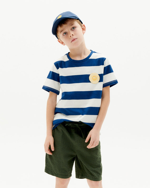 Kid's T-Shirt Striped Blue/White