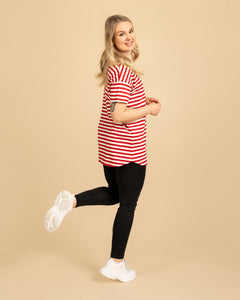 Cranberry Long T-Shirt Red/White