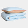 Homehagen - Cotton Sateen Duvet Cover Set Light Blue-Khaki, image no.1