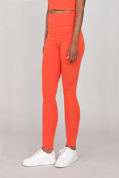 Sporty Set Leggings And Top Orange