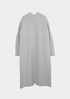 Long Split Cardigan Melange Grey