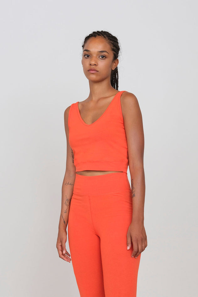 Sporty Set Leggings And Top Orange