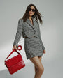 LEANDRA - Croco Engraved Squere Leather Shoulder Bag Red, image no.2
