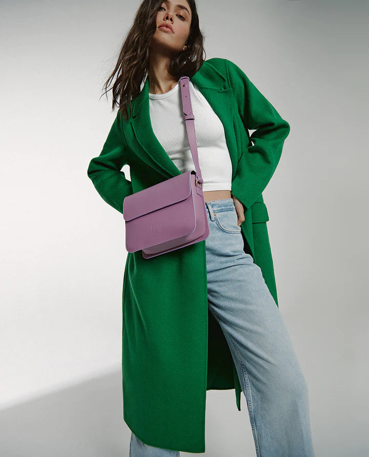 Squere Leather Shoulder Bag Malva