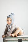  - Kids Organic Cotton Beanie with Strings Grey, image no.1