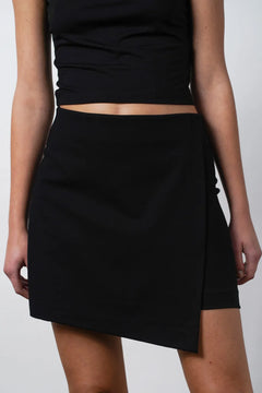 Mini Wrap Skirt Black