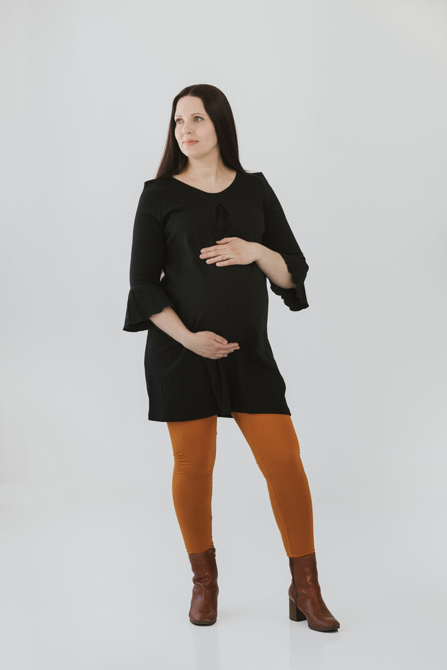 Maternity Tunic Bell Sleeves Black