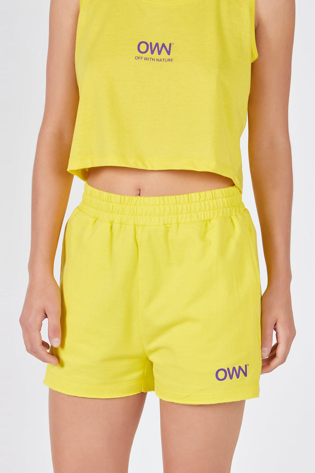 Women's Plush Shorts Yellow