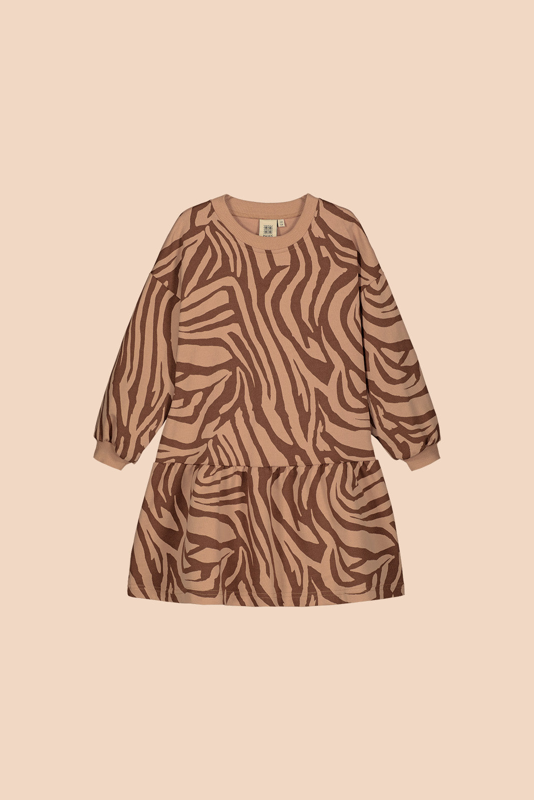 Frill Sweater Dress Zebra Oak