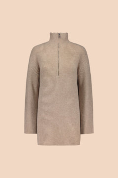 Half-Zip Wool Sweater Barley