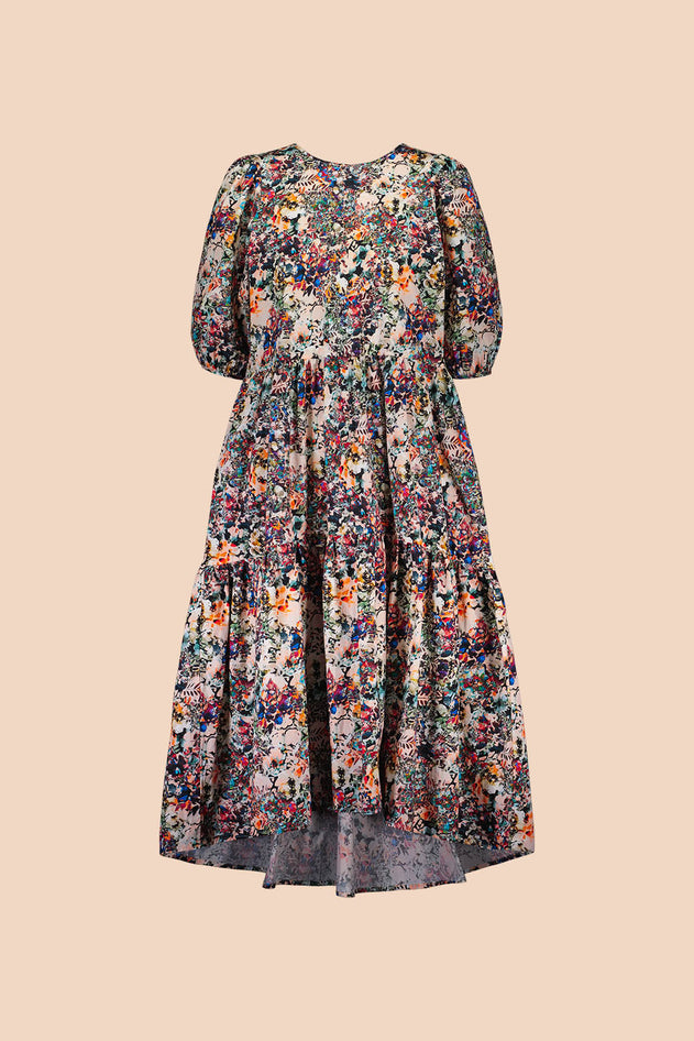 Tiered Midi Dress Blooming Forest