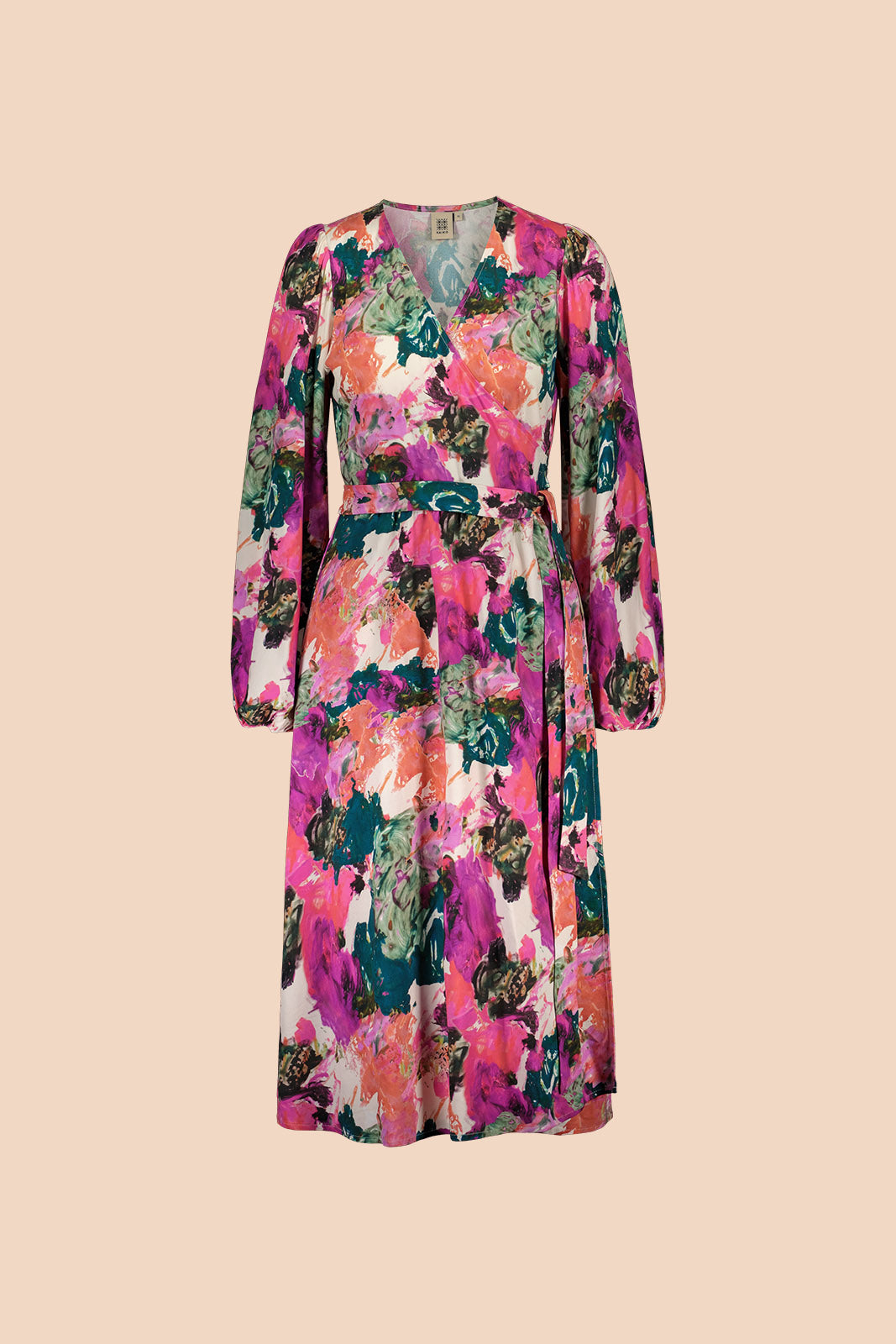Wrap Midi Dress Aquarelle