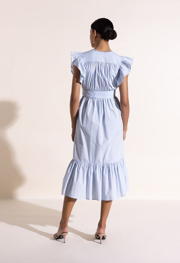 Paradise Cove Midi Dress Sky Way Blue