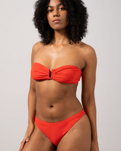 Bandeau Bikini Top Papaya Orange