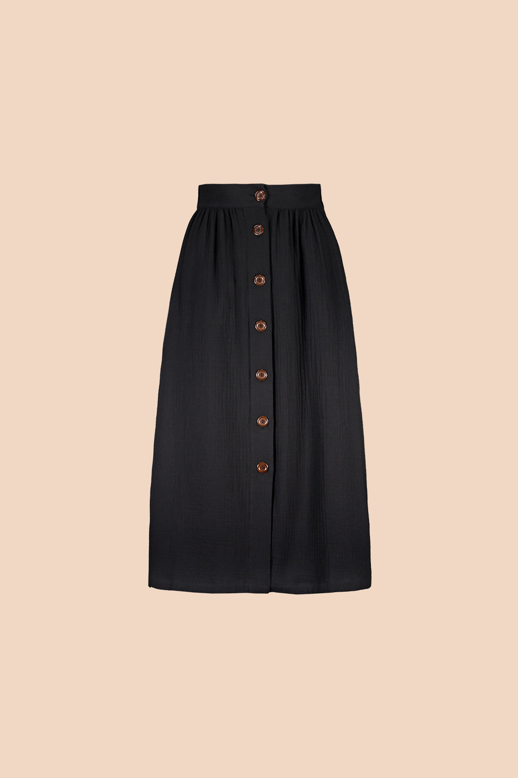 Button Skirt Black