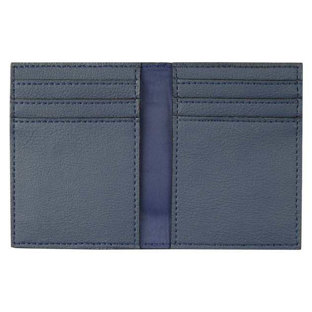 Cactus Leather Card Wallet Navy Blue