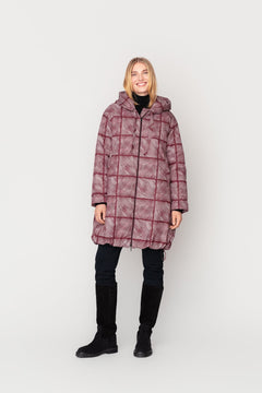 Pyry Coat Burgundy Print