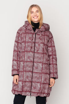 Pyry Coat Burgundy Print