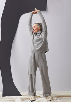 Soft Wool Pants Melange Grey