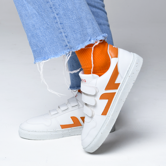 Alpha Velcro Sneakers White / Orange