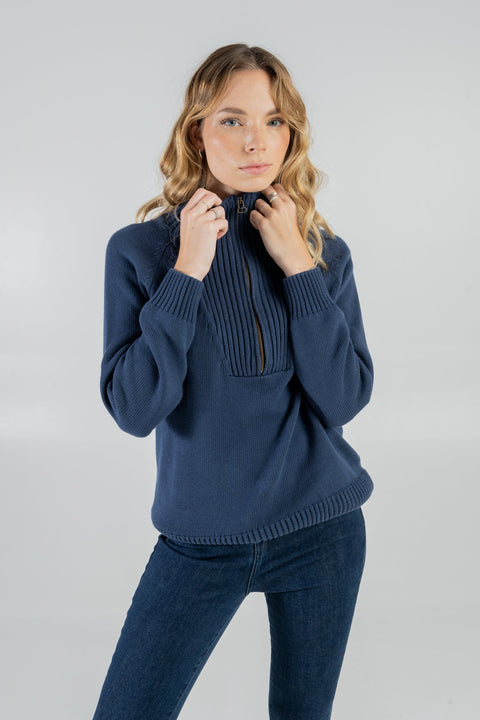 Half-Zip Knit Navy