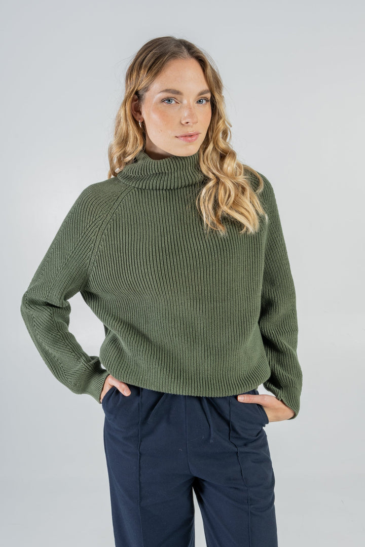 STORY OF MINE - Organic Cotton Knitted Jumper Thyme Green