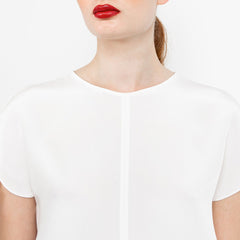 Revolution Short Sleeve Silk Top Off White