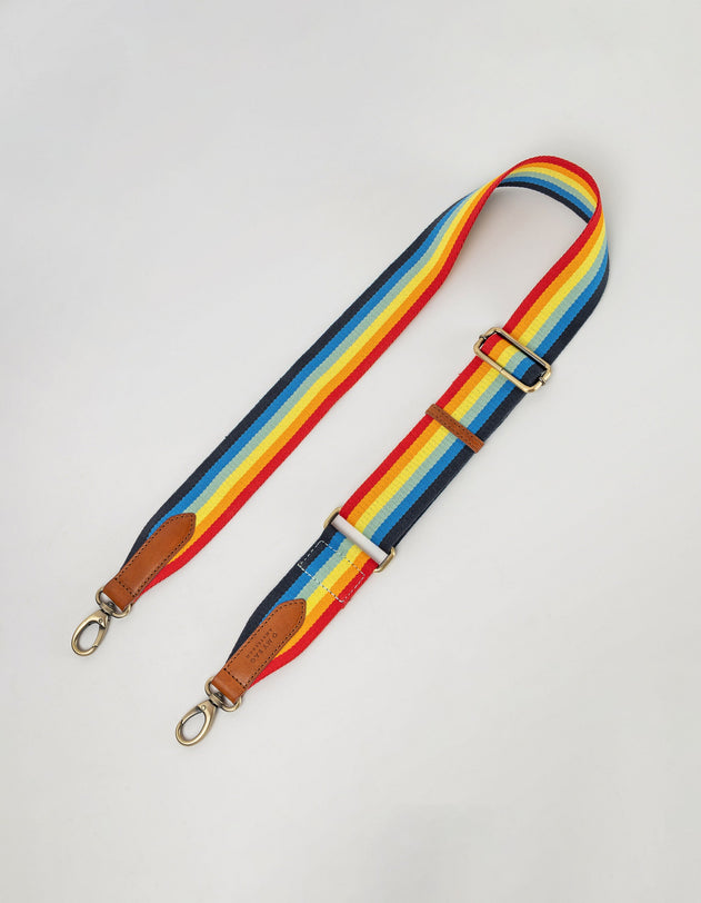 Rainbow Webbing Strap Brown Classic Leather