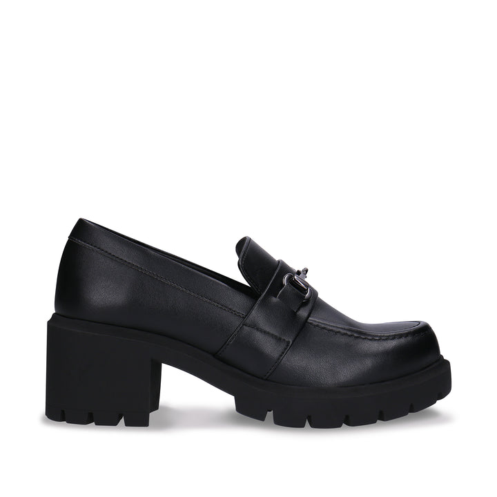 Nae Vegan Shoes - Rais Black Vegan Heel Loafer Moccasin