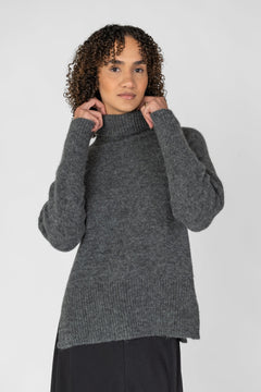 Alpaca Turtleneck Knit Grey