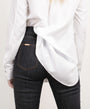 Studio Heijne - Long Denim Dark Blue & Tabacco Stitch, image no.6