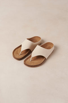 Ivy Leather Sandals Cream