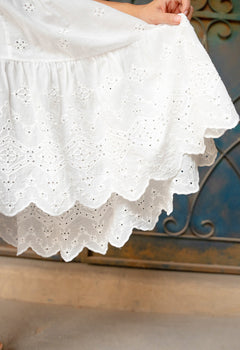 Summer Days Broderie Anglaise Sleeveless Cotton Dress