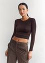 Saint Body - Crop Top In Knitted Brown, image no.1