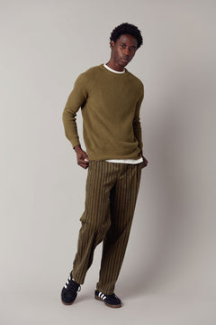 Reverie Cotton Cord Trouser Green Stripe