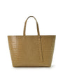 LEANDRA - Croco Engraved Leather Shopping Bag Beige, image no.2