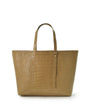 LEANDRA - Croco Engraved Leather Shopping Bag Beige, image no.5