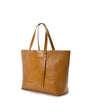 LEANDRA - Croco Engraved Leather Shopping Bag Caramel, image no.1