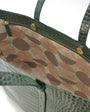 LEANDRA - Croco Engraved Leather Shopping Bag Green, image no.4