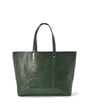 LEANDRA - Croco Engraved Leather Shopping Bag Green, image no.5
