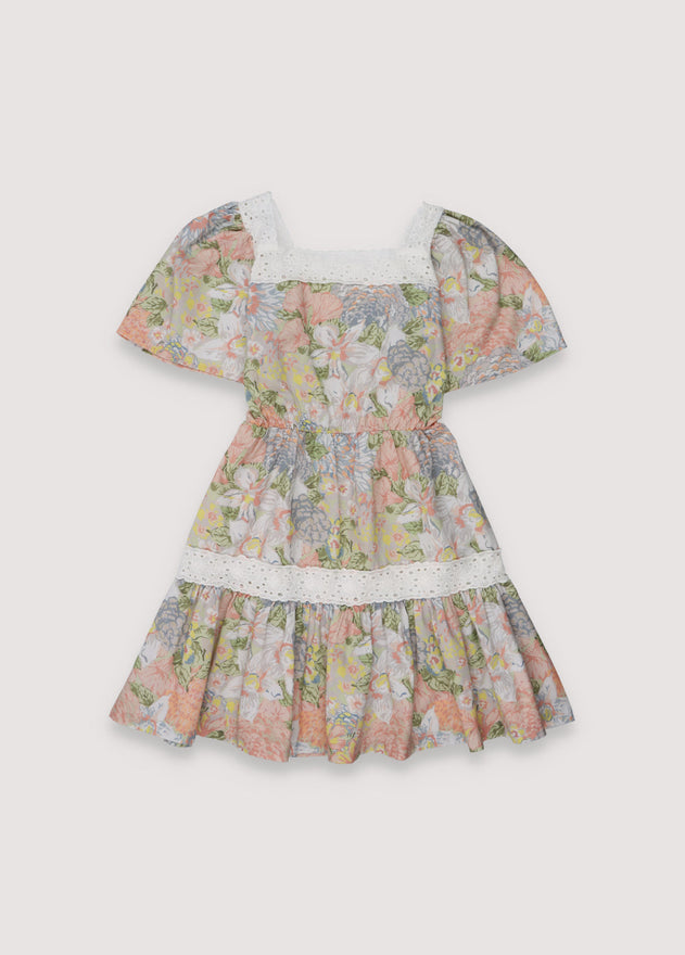 Silver Kid's Dress Floral