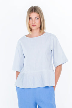 Sirkku Blouse Striped Light Blue/White