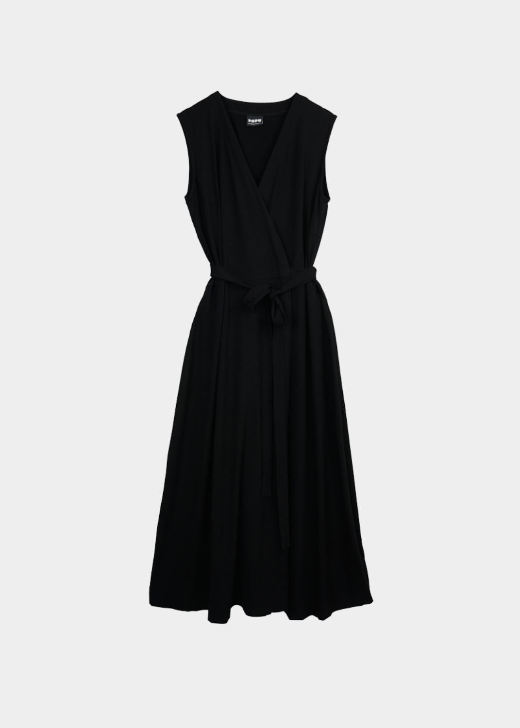 Sleeveless Wrap Dress Black
