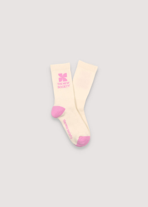 Socks Natural White/Iris Pink