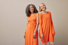 Sleeveless Wrap Dress Glow Orange