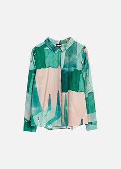 Shine Fitted Button-up Shirt Green
