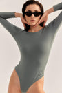 Saint Body - Deep Open Back Bodysuit Khaki, image no.3