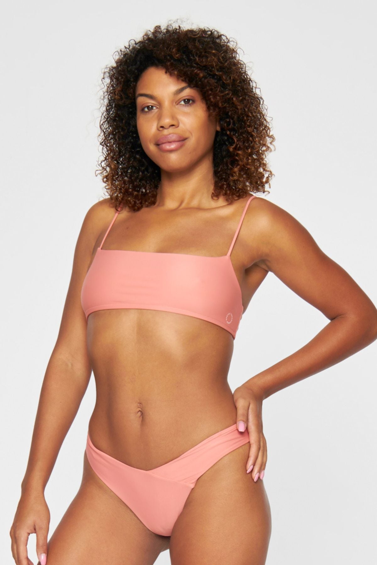 Coral sales bandeau bikini