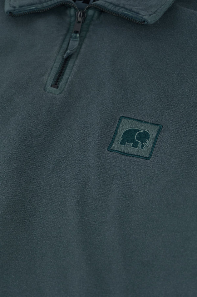 Men's Sauce Pigment Quarter Zip Sweater Elm Green