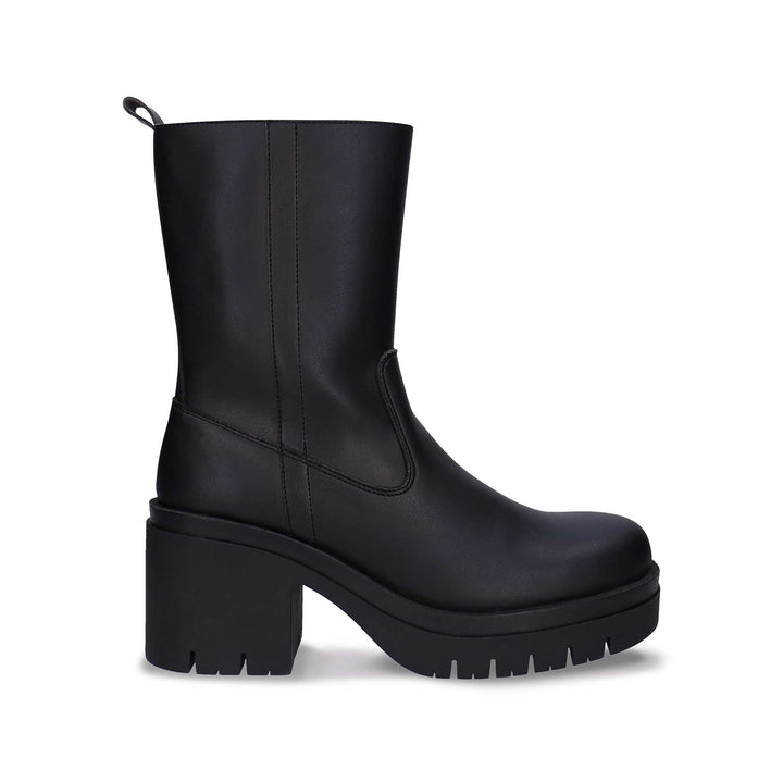 Nae Vegan Shoes - Sima Black Platform Boots Mid-Calf